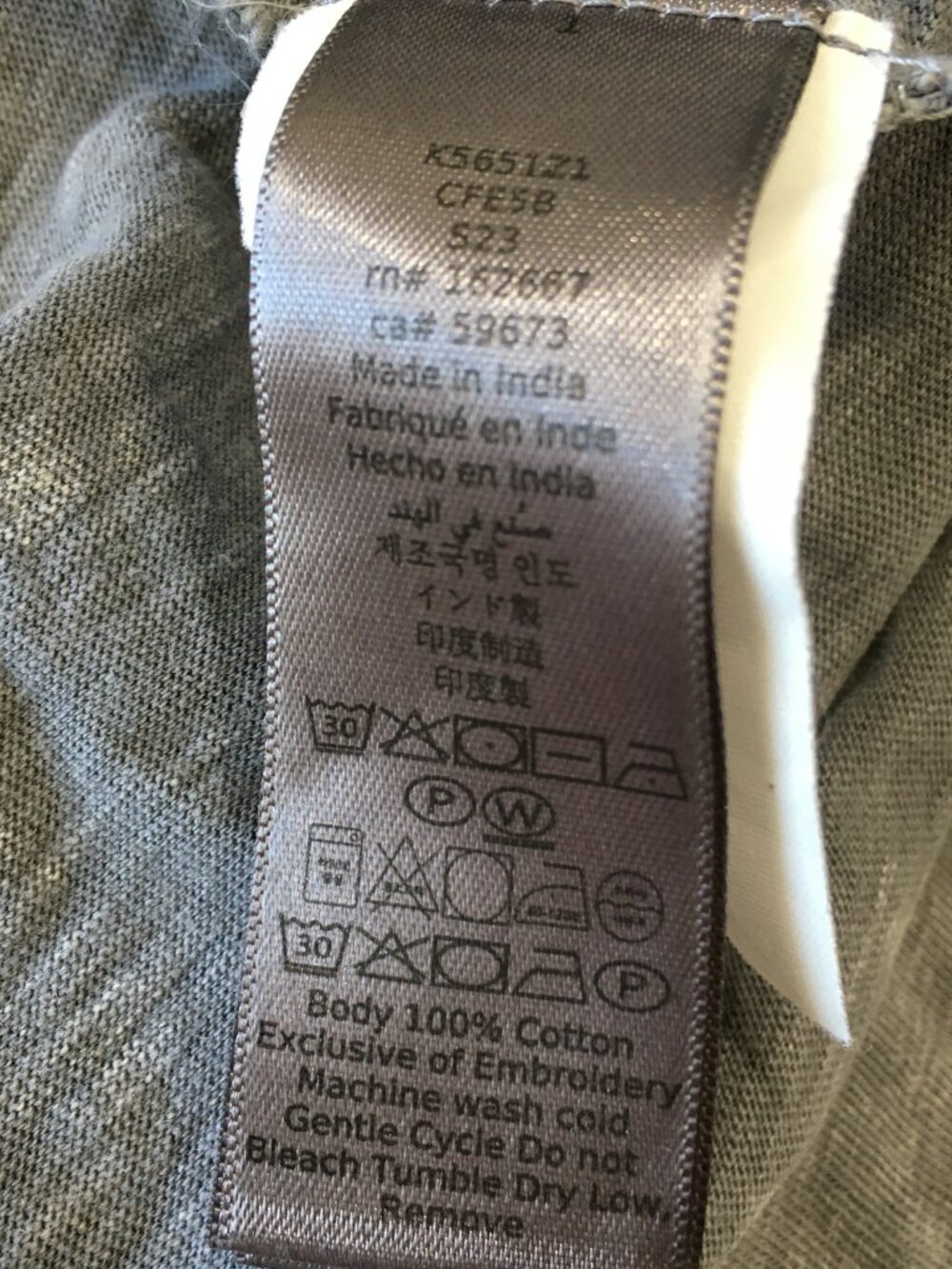 JOHN VARVATOS Gray White Henley Neck Short Sleeve Tee Shirt - Picture 3 of 8